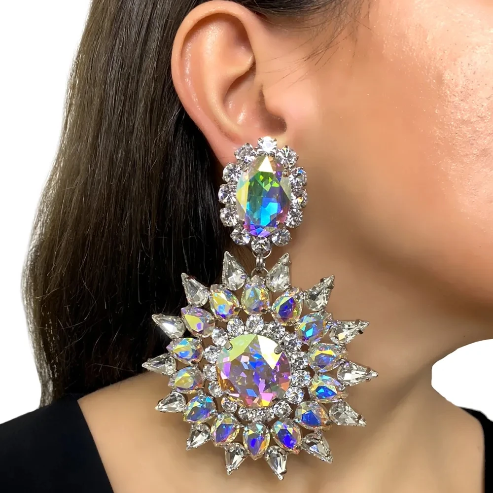 Великолепные серьги-подвески в виде больших подсолнухов свадебные украшения для