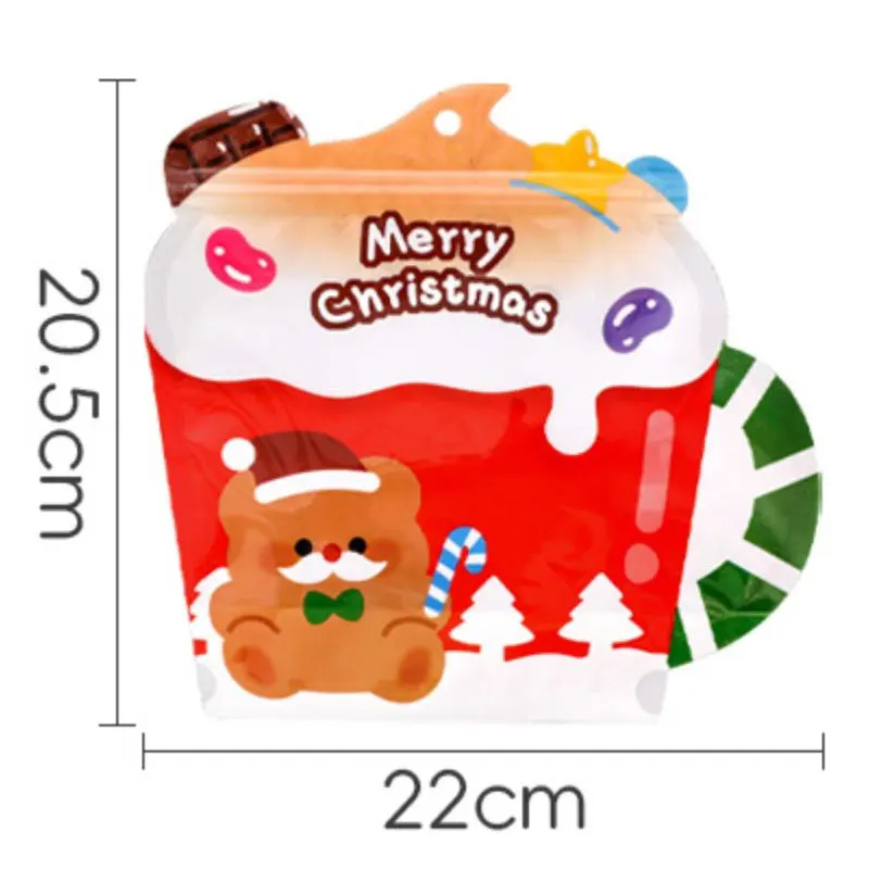 10 штук 2025 Санта - Клаус Снеговик печать печенье закуски кондитерские пакеты
