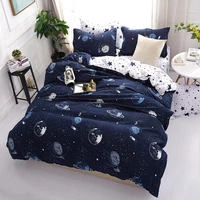 evich cotton planet series bedding sets dark blue color 3pcs for boys queen size with zipper pillowcase closure bedclothes