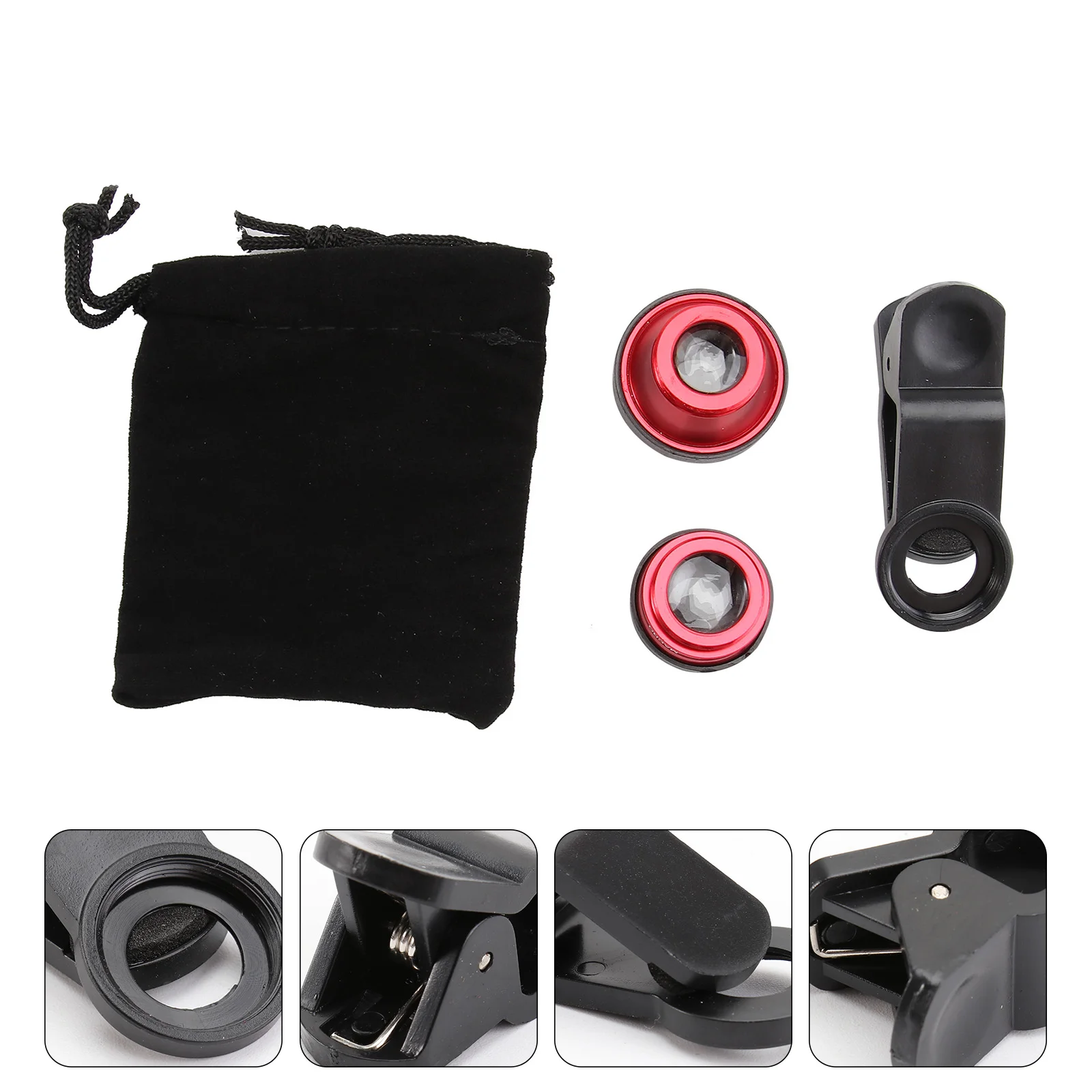 

Camera Lens Macro Lens Fisheye Lens Super Wide Angle Lens Portable 3 in 1 Universal Mobile Lens