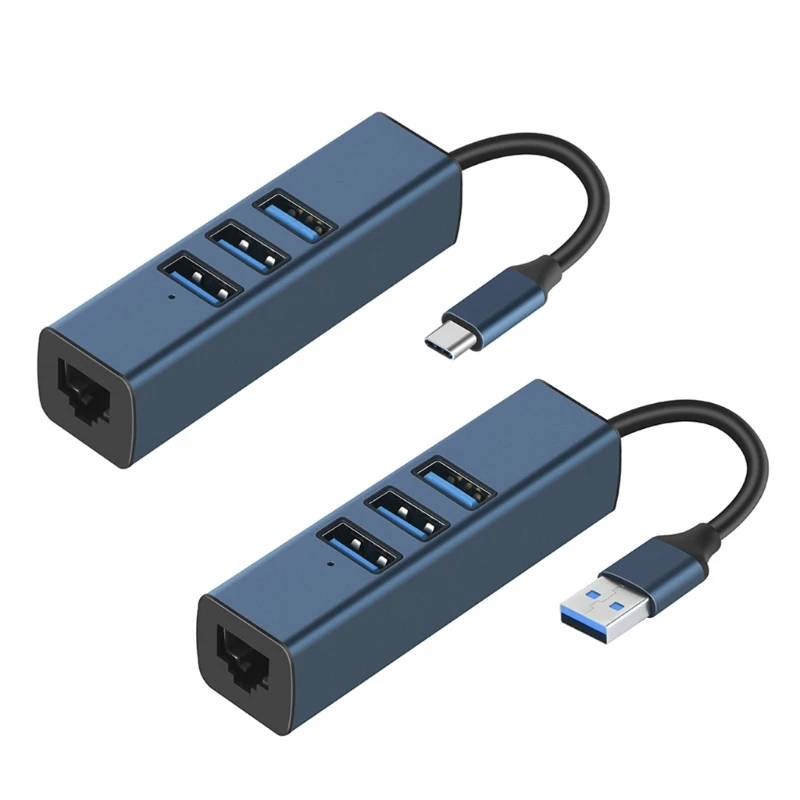 

USB3.0 2,0 Hub для ноутбука 4 в 1 адаптер 4 порта 100M RJ45 USB Type-C сплиттер