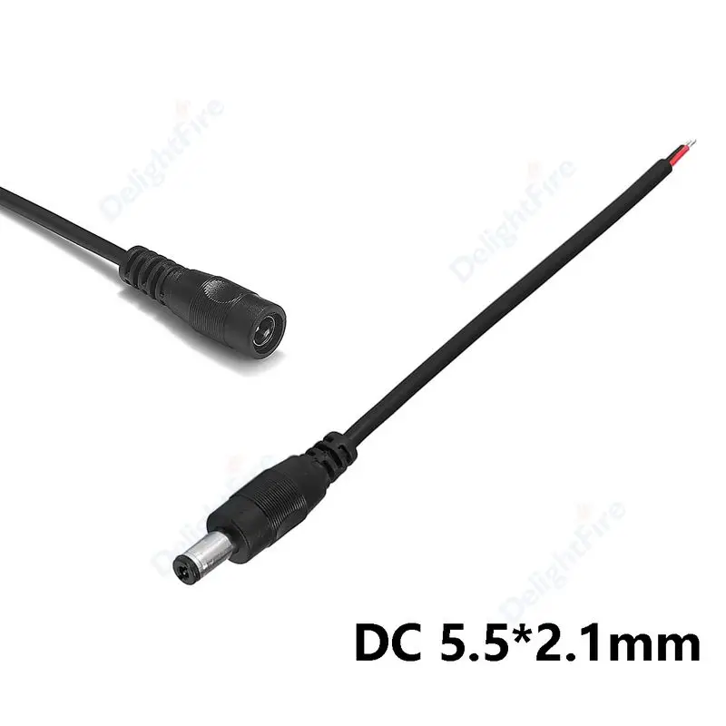 

Кабель питания постоянного тока с отрезом, 5,5*2,1 мм, светодиодный штекер, адаптер постоянного тока, разъем питания постоянного тока 12 В, штеке...