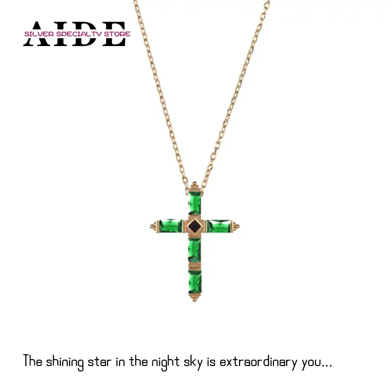 

AIDE 18K Gold Crystal Zircon Cross Necklace For Women 2021 Jewelry on the Neck Chain Choker Clavicle Collares Bijoux Collars