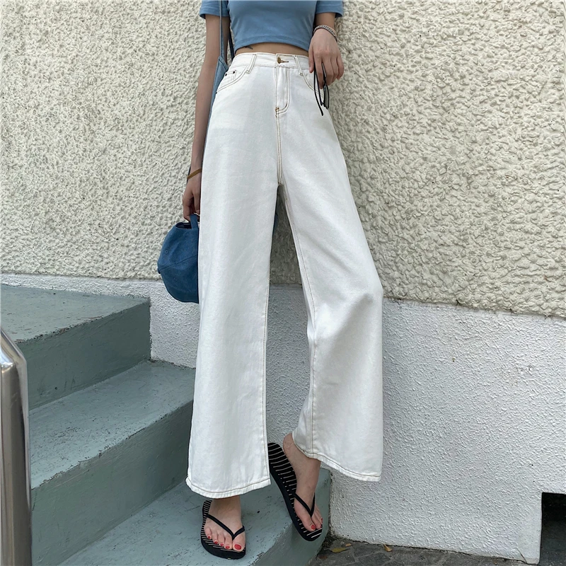 

Retro High Waisted Long Legged Wide Leg Jeans Women's 2022 Summer New Style All-Match Nine Point Pants