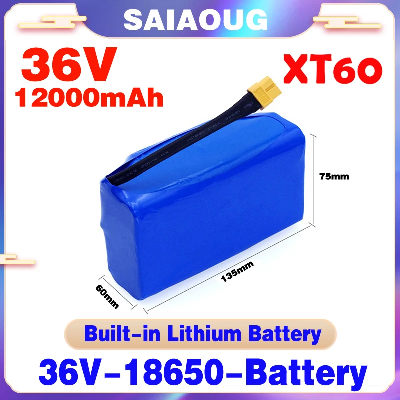 

Accesoire Trotinette Elecrique Rechargeable 18650 Pack 36V 12000mAh Lithium Battery for Balance Car Electric Scooter Battery
