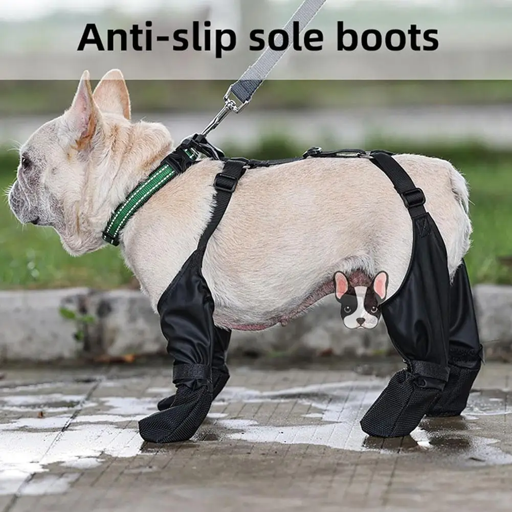 

Dog Shoes Waterproof Adjustable Dog Boots Pet Breathbale Shoes For Outdoor Walking Soft French Bulldog Shoes Pets Paws Prot L1H6