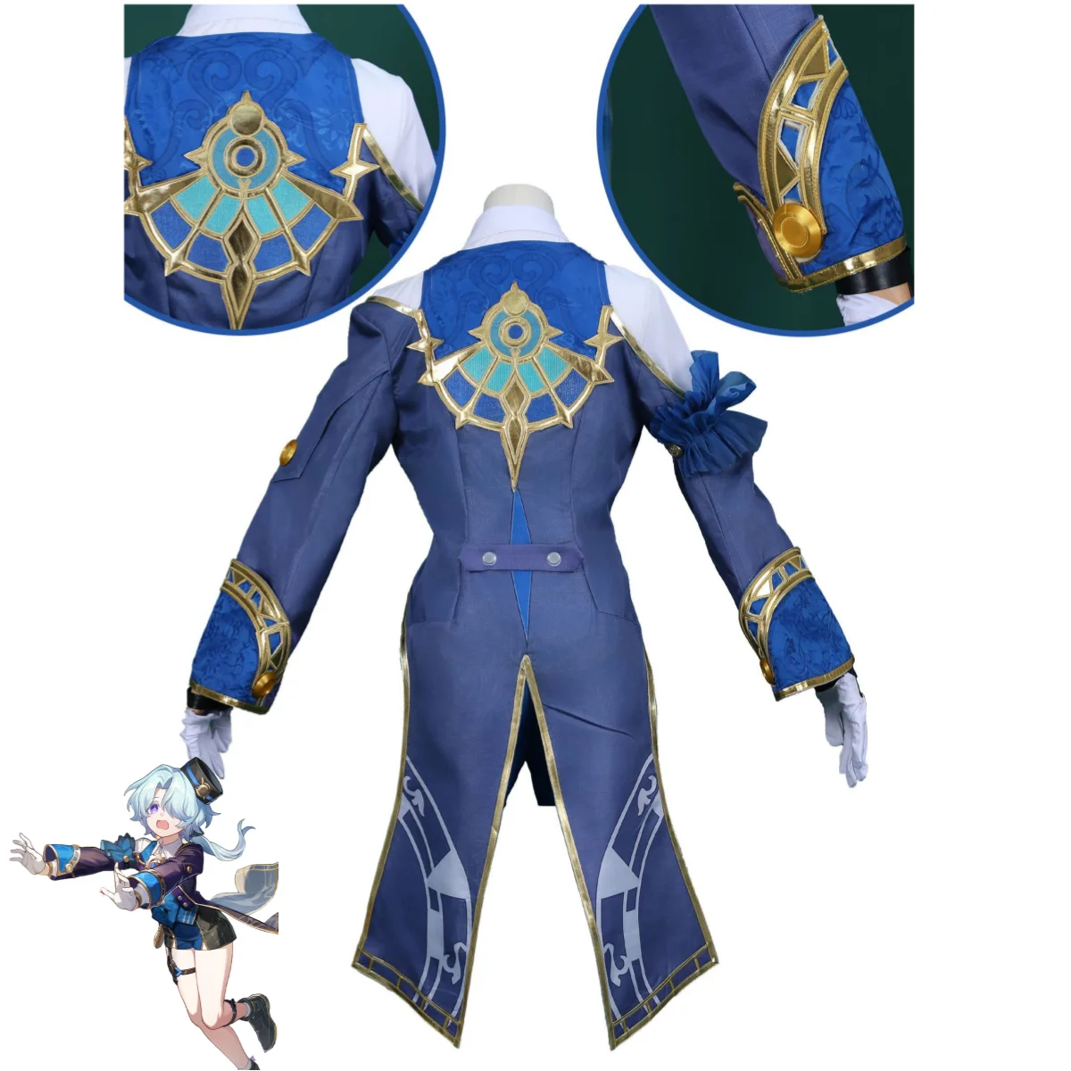 Костюм для косплея Миши из аниме игры Honkai: Star Rail Shota голубая униформа пальто шорты
