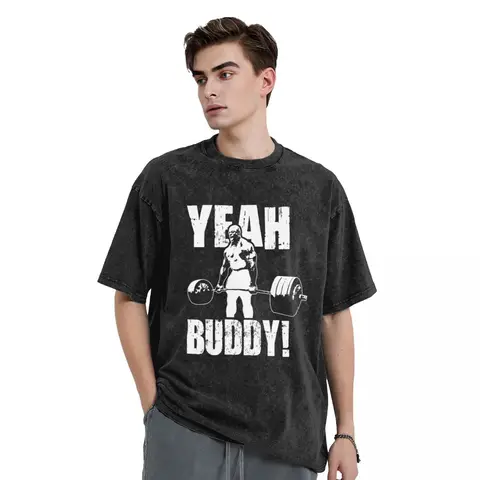 Мужская футболка Yeah Buddy, потертые футболки Harajuku Ronnie Coleman, летняя футболка, Y2K, Ретро стиль, повседневные топы, идея подарка