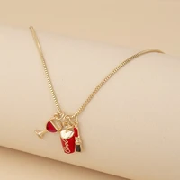 hip hop red wine cup lipstick pendant chain choker necklace for women korean style punk necklace jewelry accessories