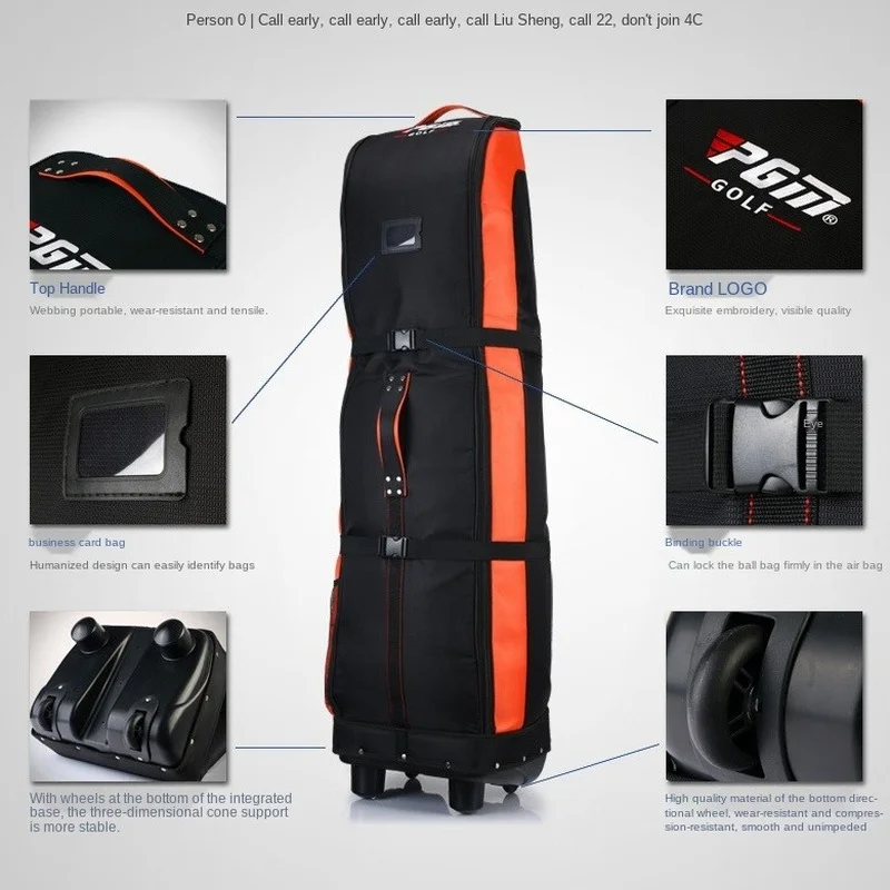 PGM Travelling Golf Aviation Bag Wheels Golf Travel Bag Large Capacity Package Bag for Trip Foldable Golf Bags for Airplane