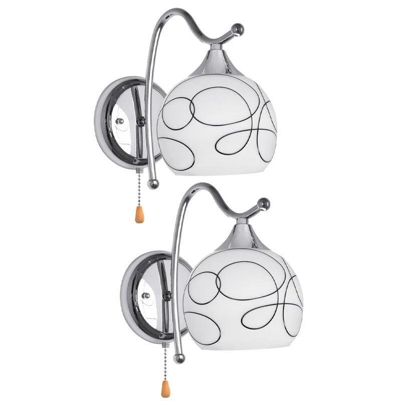 

Хит продаж, современная светодиодная настенная лампа, 2 шт., светильник для коридора, крыльца, спальни, бра, светильник, одна головка с переключателем