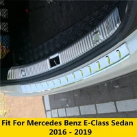 stainless steel rear bumper protector door sill plate molding cover trim for mercedes benz e class e class sedan 2016 2019