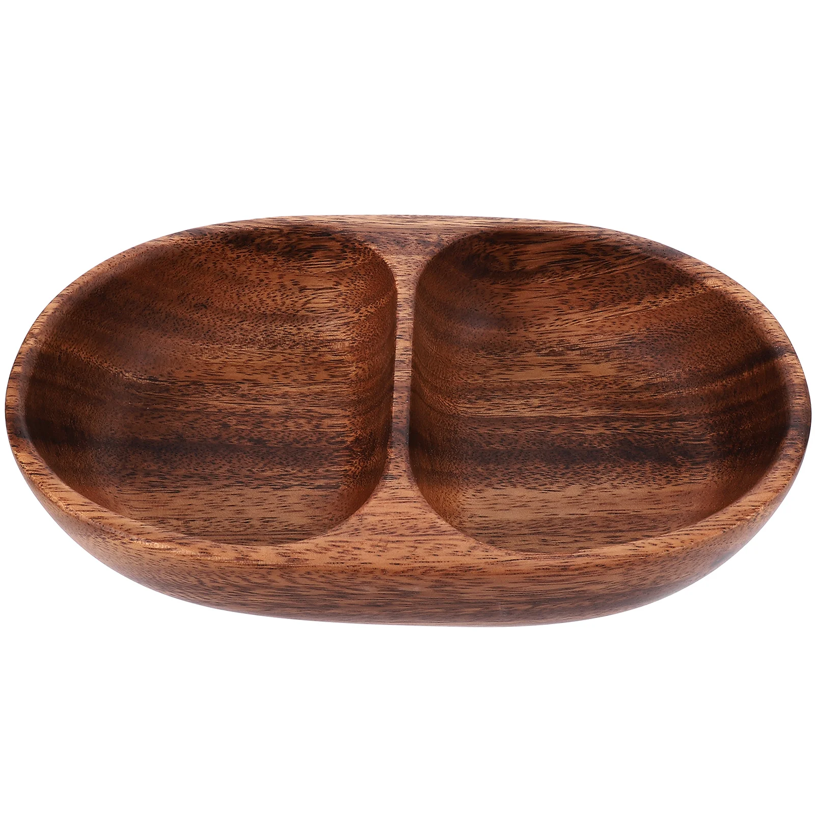 

Fruit Snacks Wood Bowl Compartment Food Wooden Bowls Salad Dish Container Table Centerpiece