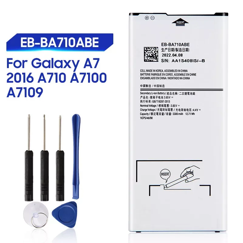 

NEW2023 Replacement Battery For Samsung Galaxy A7 2016 A710 A7100 A7109 A710F Rechargeable Phone Battery EB-BA710ABE EB-BA710ABA