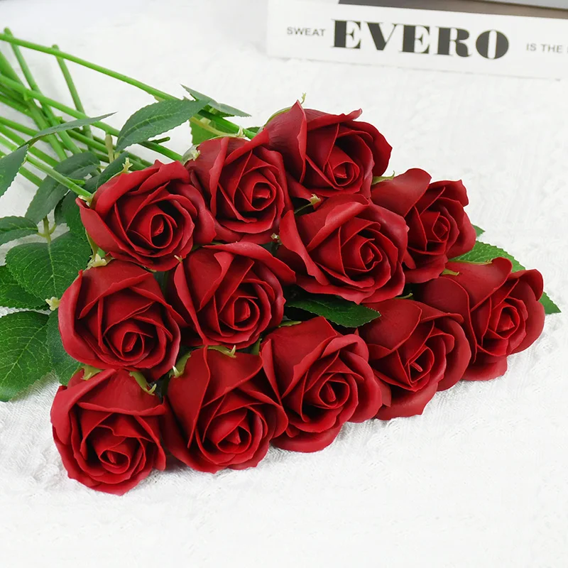 

5pcs Soap Rose Bouquet Valentine's Day Birthday Gift Wedding Bouquet Home Decorations Holding Artificial Rose Flowers