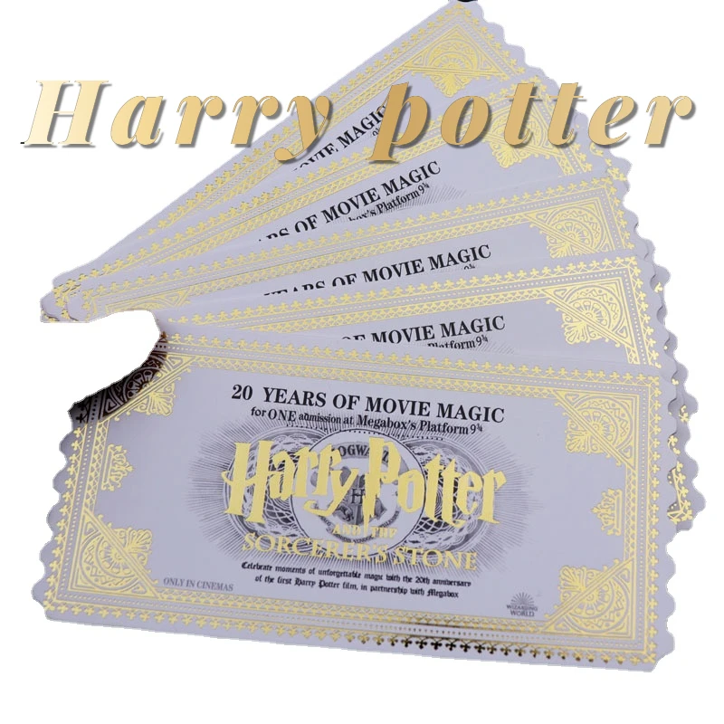 

Harry Potter Bronzed Ticket Magic Stone 20th Anniversary Souvenir Edition Ticket Stub Surrounding Stationery Bookmark Card Gift