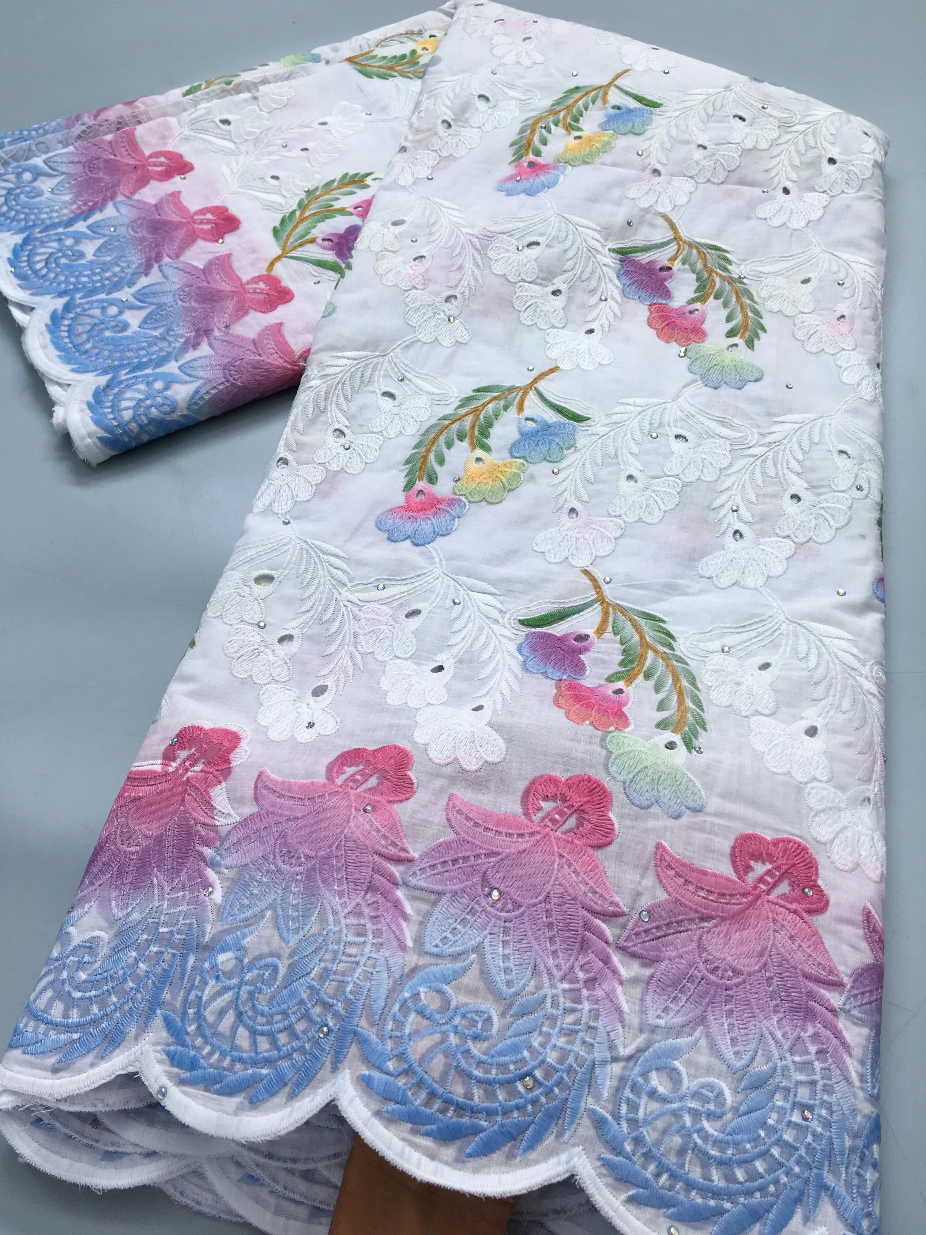 Африканская Хлопковая кружевная ткань новейшее нигерийское швейцарское кружево