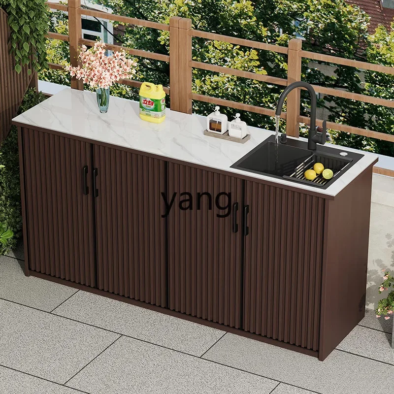 CCL уличный умывальник каменная плита встроенный шкаф открытый двор сад