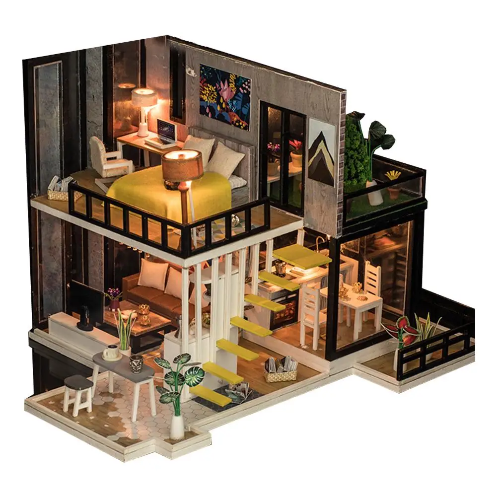

Diy Dollhouse Miniature Kit September Forest Villa Handmade Architectural Model Assembly Toys For Collection Decoration