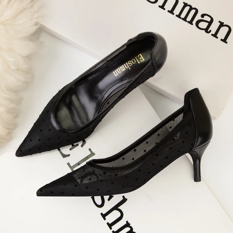 Alionly 2024 новые женские туфли на высоком каблуке тонкий каблук с острым носком из