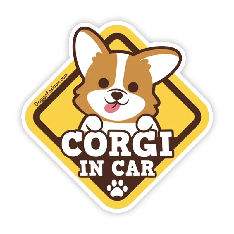 

13X13CM Car Stickers, Motorcycle Decals Corgi In Decorative Accessories,to Cover Scratches Sunscreen Waterproof PVC,PVC