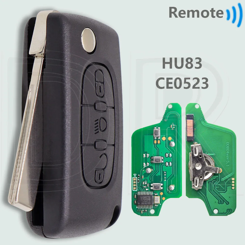 

DR CE0523 ID46 PCF7941Chip 433ASK/FSK HU83/VA2 Автомобильный дистанционный ключ для Peugeot 207 307 308 407 CC SW Citroen Picasso C1 C2 C3 C4 C5