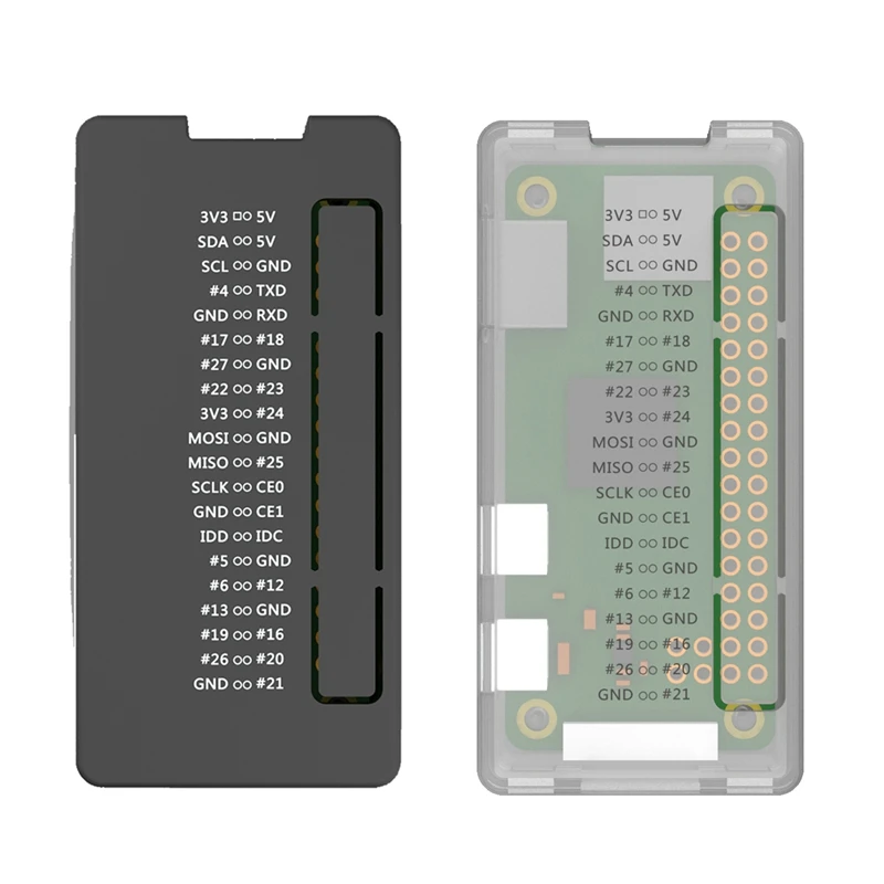 

RISE-2 Pcs Abs Protective Case For Raspberry Pi Zero/With Wh (Black & Transparent)