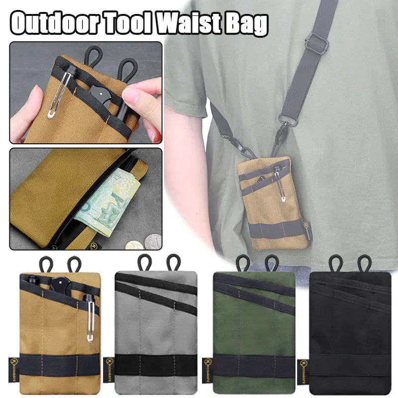 

Bilateral Pocket Mini Portable Storage Bag EDC Outdoor Tool Bag Tactical Knife Pen Case Credit Card Key Wallet Hanging Waist Bag