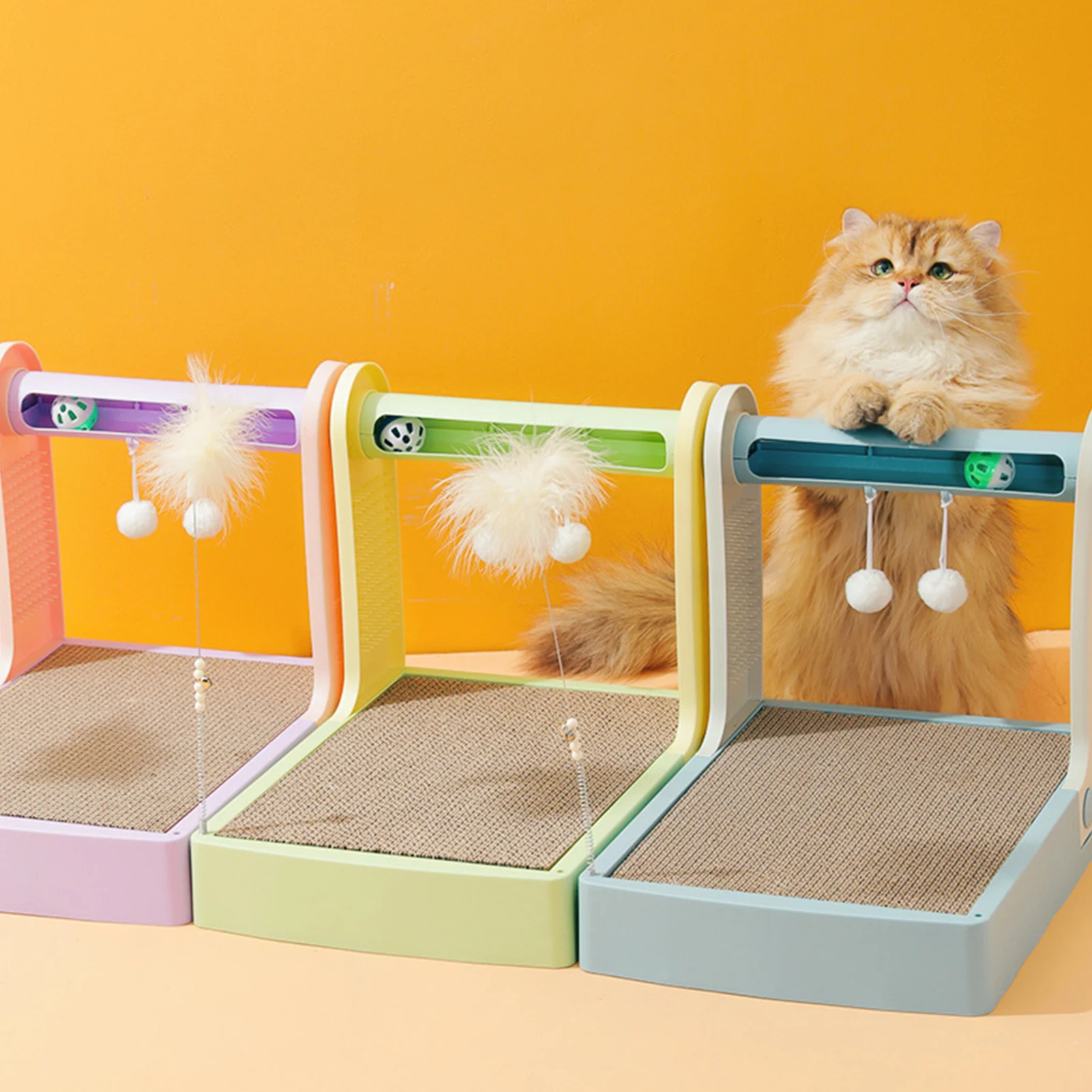 

3 In 1 Cat Scratching Board Pet Interactive Training Toy Scratcher Tease Stick For Cats Indoor Outdoor Use Pet Supplies