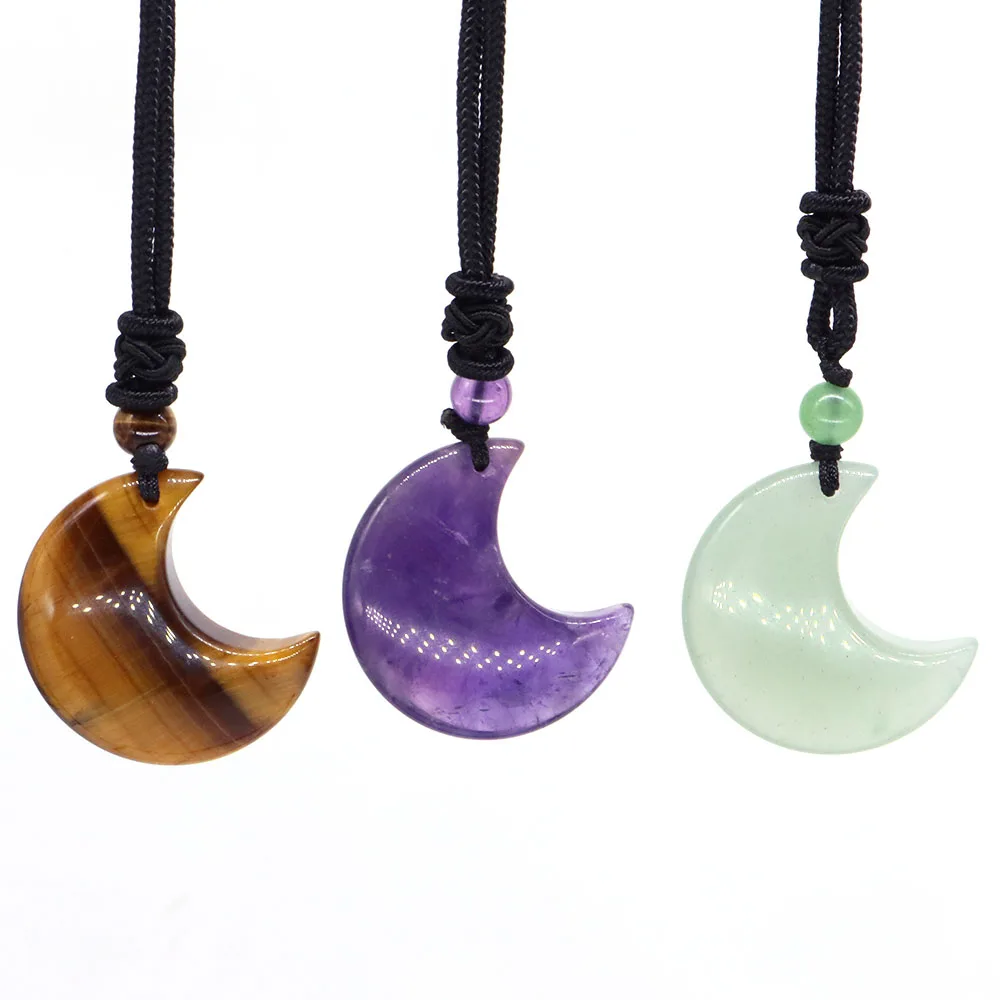 Ожерелье из натурального аметиста и кварца 30 мм