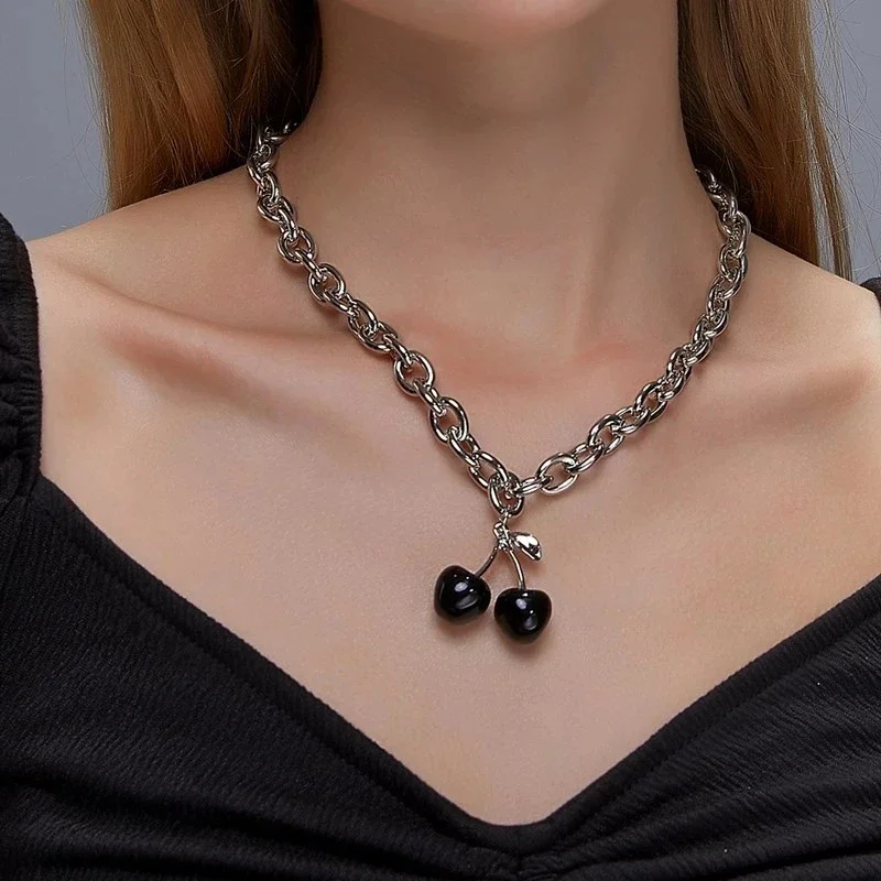 1 шт. ожерелье с подвеской в стиле панк красная Черная Вишня женское готическое