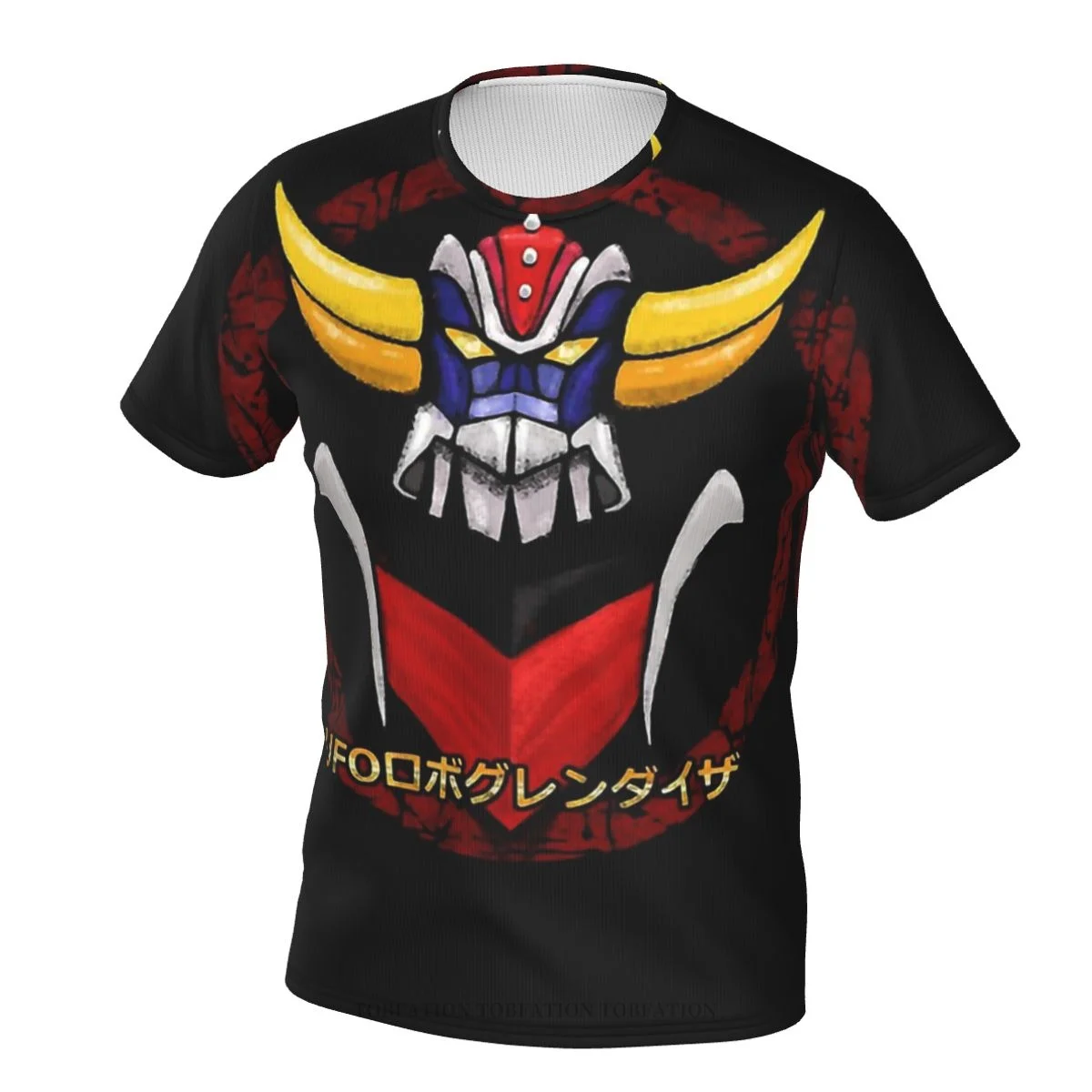 

Head UFO Robot Grendizer Robot Wars Save The Peace Polyester Print T Shirt Outdoor Sports Quick-drying Clothes