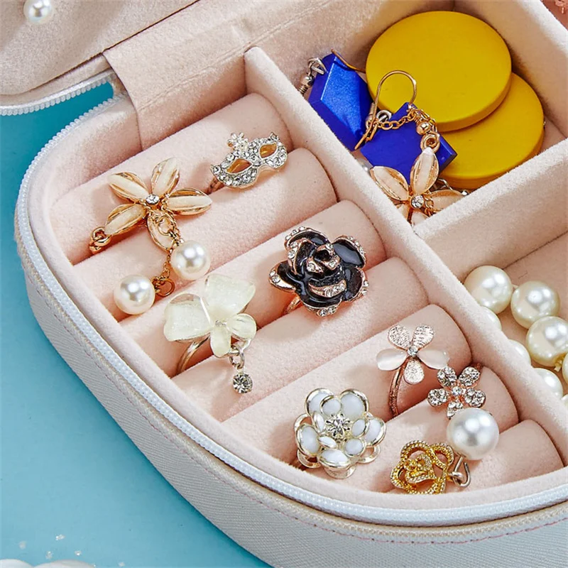 5 Colors Convenient Semi-Circle Jewellery Storage Box Creative Home Travel Earrings Necklace Ring Jewelry Fashion Storage Boxes