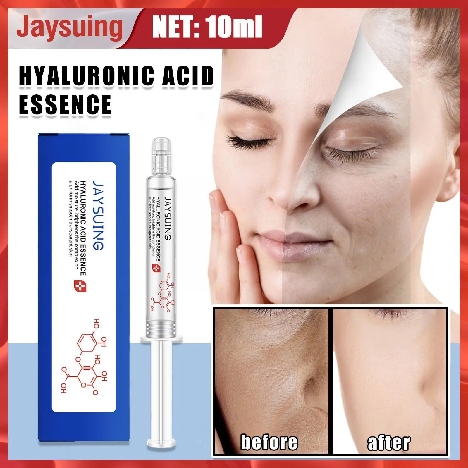 

10 мл Гиалуроновая кислота Сыворотка для лица укрепляющая жидкость для ухода за кожей эсенция для лица против морщин увлажняющая кожа антив...