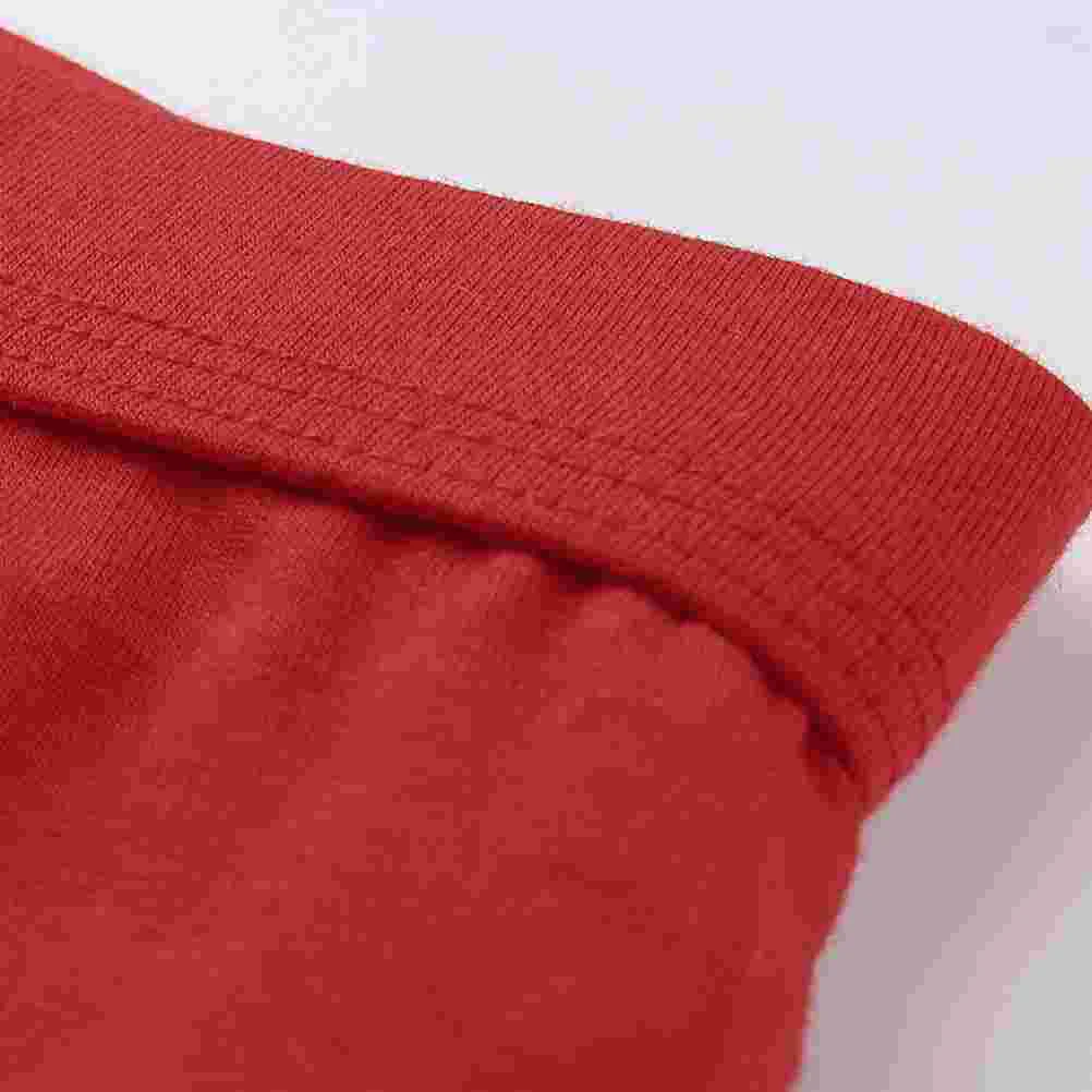 5pcs Cotton Man Briefs Stretchy Breathable Briefs Shorts Underpants Size L (Red)