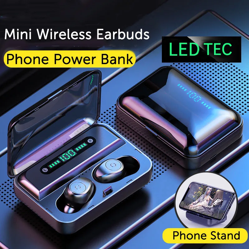 

2022 Bluetooth Wireless Microphone Sports Waterproof Bluetooth Earphones HIFI Stereo Noise Cancelling Headset Earbuds