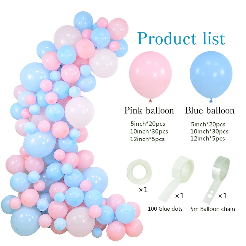 

113pcs Macron Pink Blue Balloon Garland DIY Wedding Party Arch Decoration Baby Shower Birthday Celebration Decor Globos Supplies