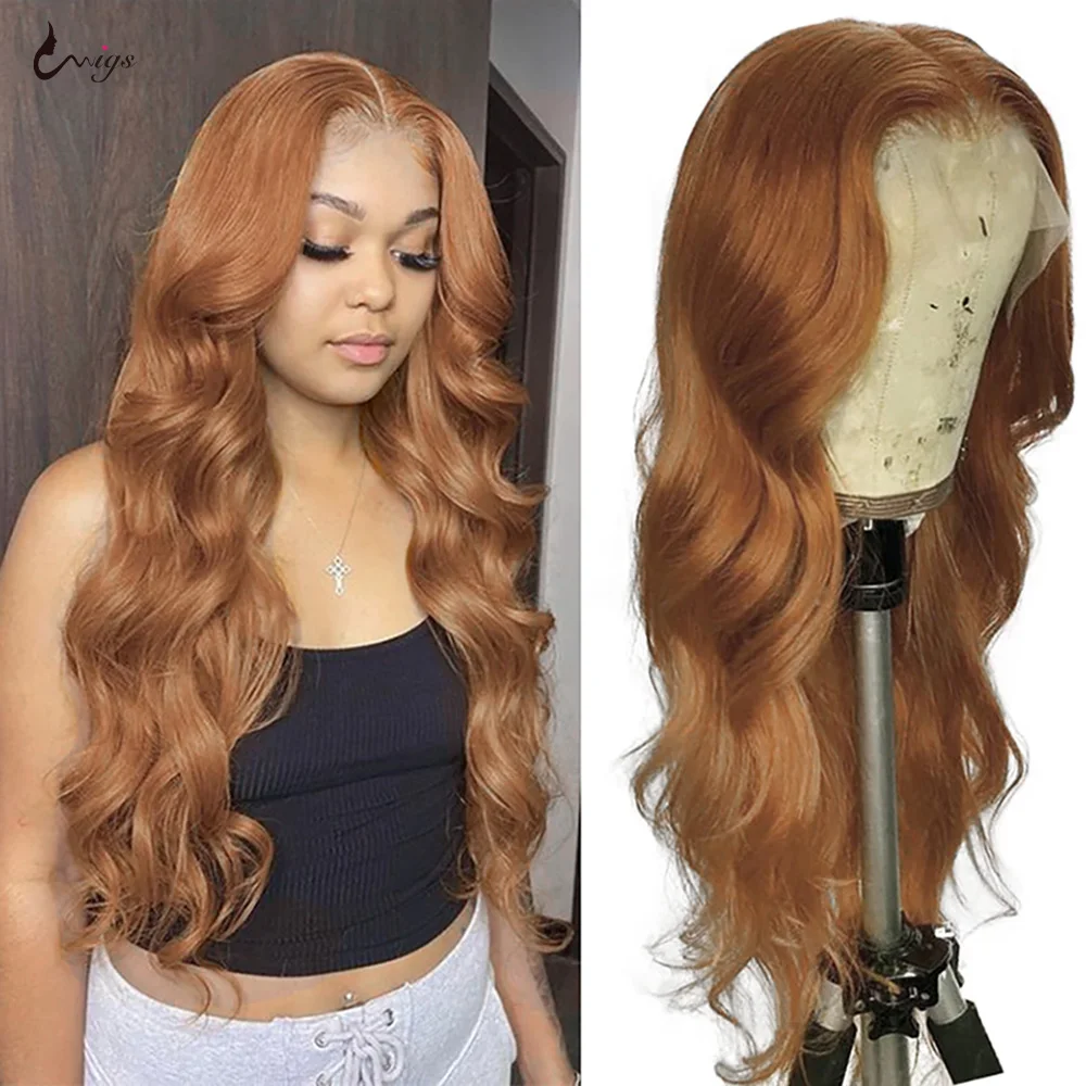 Ginger Blonde Lace Front Wig #30 Colored Human Hair Wigs for Women Peruvian Body Wave Lace Front Wig Brown Lace Front Wig