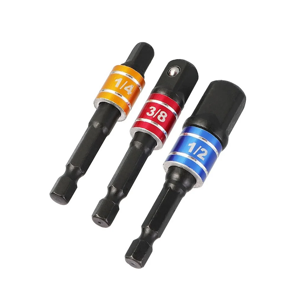 

Drill Socket Adapter Converter For Impact Driver With Hex Shank To Square Socket Drill Bits Bar Extension Tool 1/2 3/8 1/4