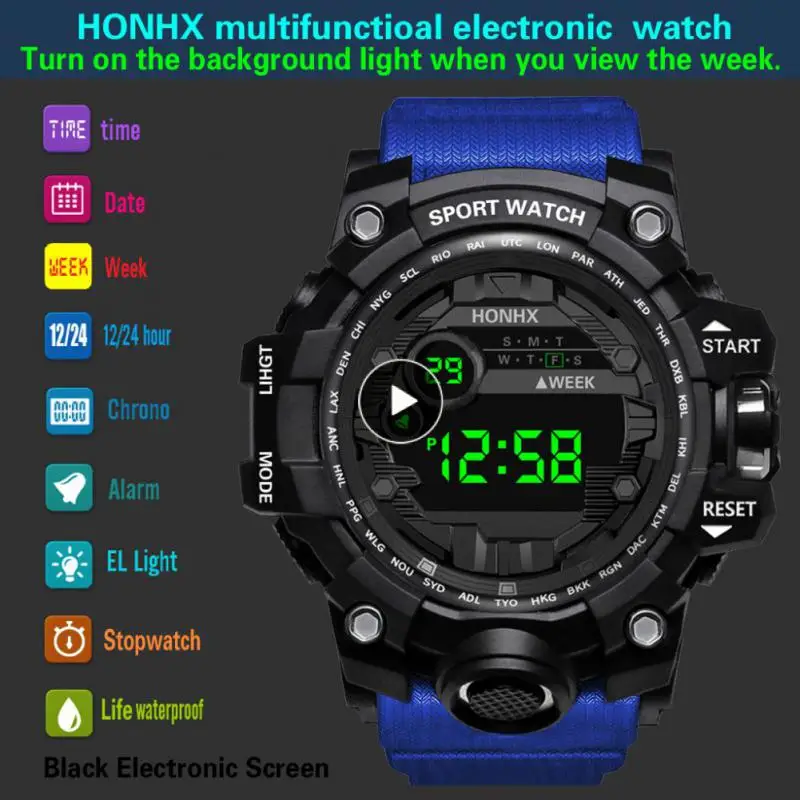 

Diameter 55mm Electronic Watch Dial Thickness 16mm Led Emitting Wrist Watch Adjustable Alarm Clock Digital Watch Smartwatch Pvc