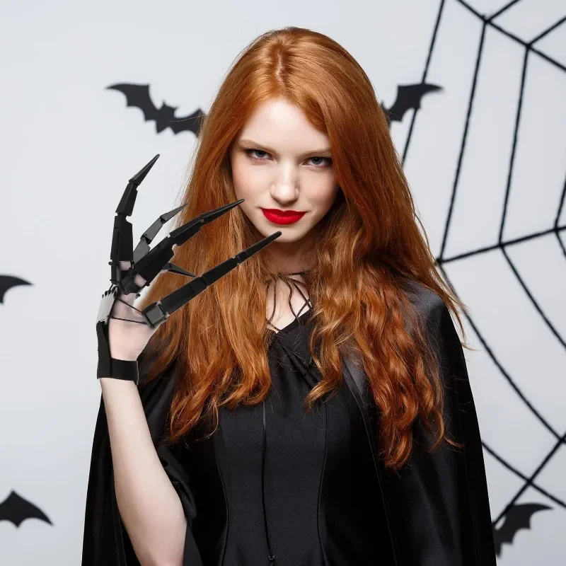 Хэллоуин сочлененные пальцы страшные раньше Каркас Рука Косплей перчатка на