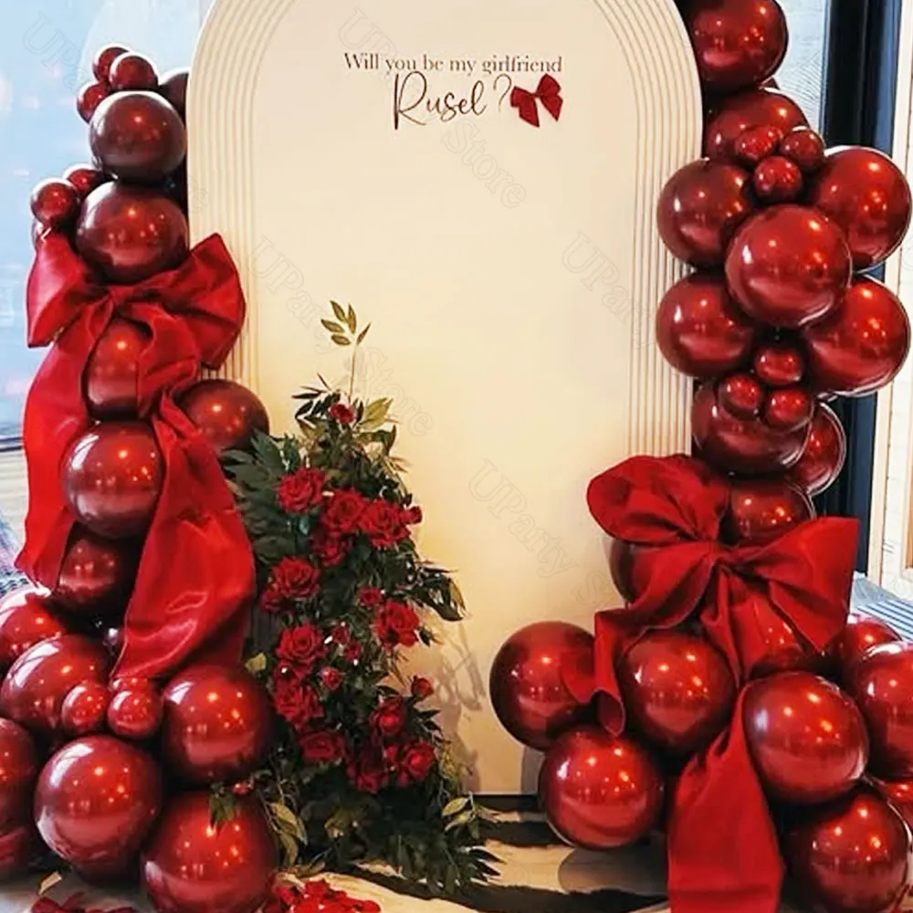 Металлические красные воздушные шары для свадьбы MicroPlush