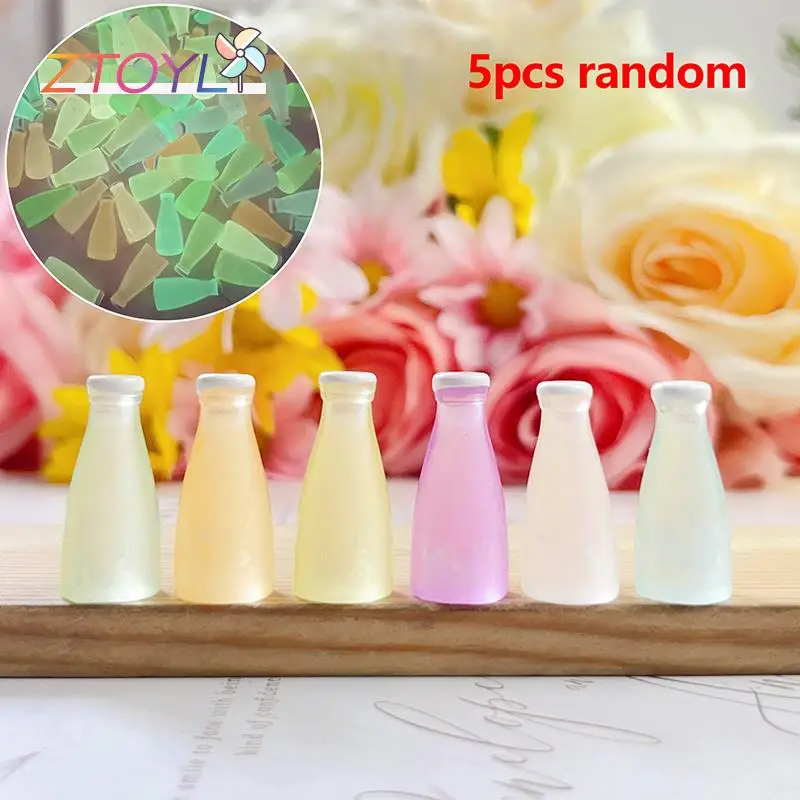 

DIY Cream Gel Phone Case Accessories 5PCS Luminous Resin Simulation Mini Beverage Bottle Cartoon Decoration Pendant