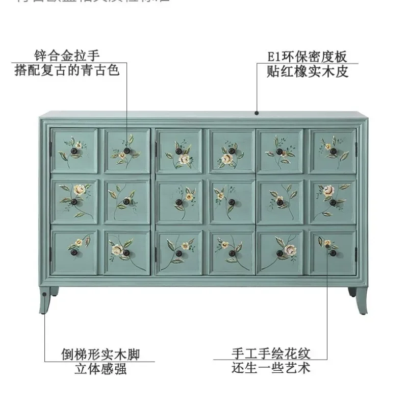 Боковой сервант Шкафы для гостиной Комодный шкафчик Кухонная витрина из массива