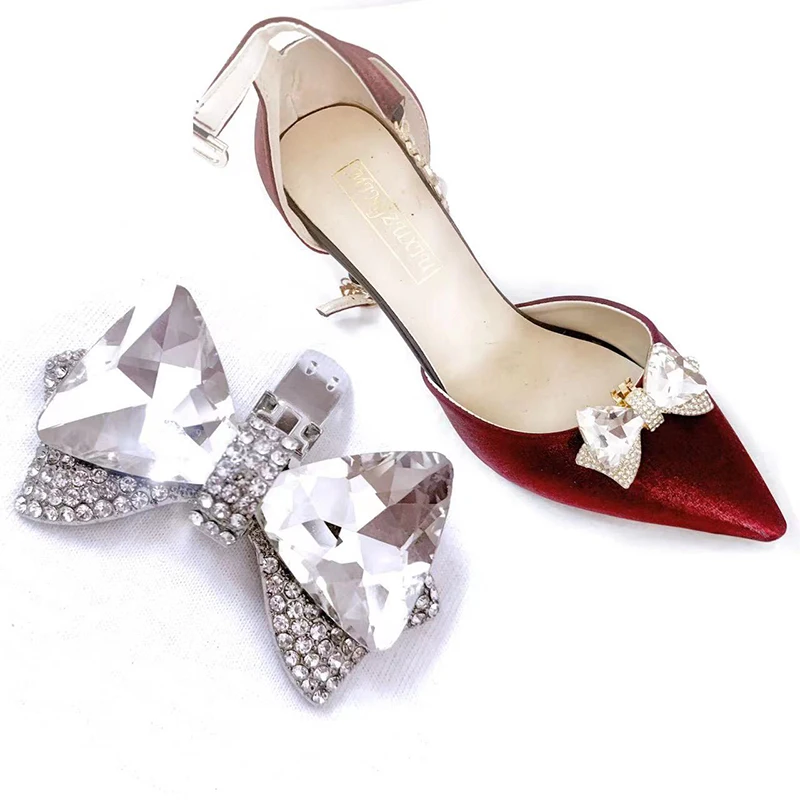 

1Pcs Women Detachable DIY Shoe Clip Wedding Shoes High Heel Bride Decoration Shiny Rhinestone Bowknot Shoes Decorative Clips