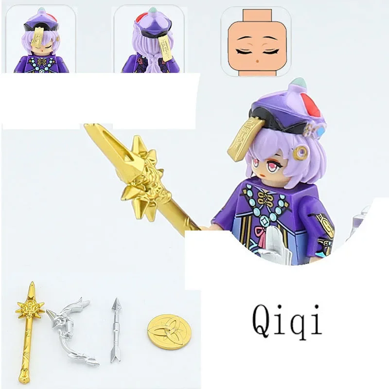 Игра Genshin klee Hu Tao Raiden Shogun Zhongli Qiqi строительные блоки игрушки мини-конструктор