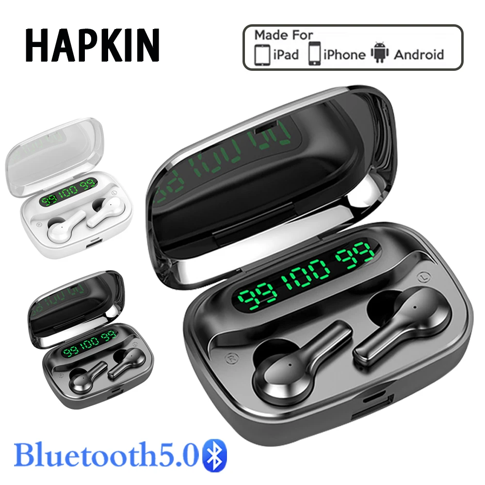 

R3 TWS Bluetooth Headphones Music Earpieces LED Power Display Touch Control Sports Earbuds For Huawei Wireless Earphones Xiaomi