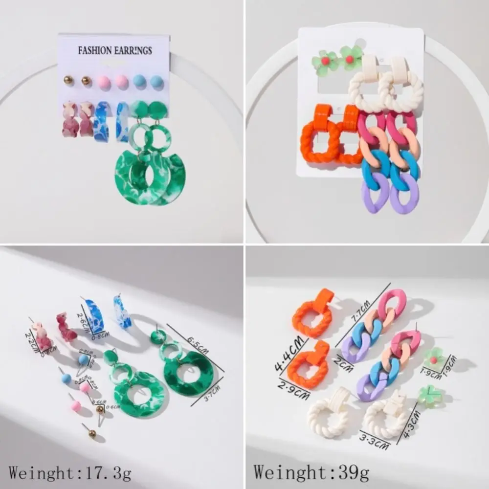 Модные акриловые серьги-цепочки ручная работа комплект преувеличенных