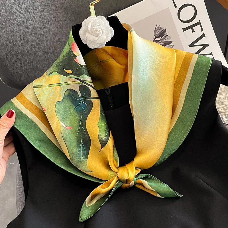 

2022 Новый 100% натуральный шелк квадратный шарф женский роскошный Дизайн Шаль повязки Женский платок хиджаб бандана головные шарфы пляжные палантины