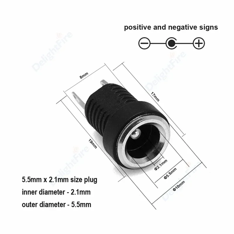 

DelightFire DC power connector разъемы 5.5x2.1 мм 12В
